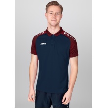 JAKO Sport-Polo Performance (Polyester-Micro-Mesh, atmungsaktiv, schnelltrocknend) marineblau/rot Herren