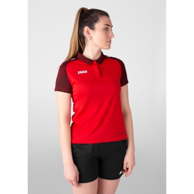 JAKO Sport-Polo Performance (Polyester-Micro-Mesh, atmungsaktiv, schnelltrocknend) rot/schwarz Damen