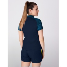 JAKO Sport-Polo Performance (Polyester-Micro-Mesh, atmungsaktiv, schnelltrocknend) marineblau/hellblau Damen