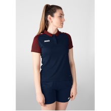 JAKO Sport-Polo Performance (Polyester-Micro-Mesh, atmungsaktiv, schnelltrocknend) marineblau/rot Damen