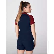 JAKO Sport-Polo Performance (Polyester-Micro-Mesh, atmungsaktiv, schnelltrocknend) marineblau/rot Damen