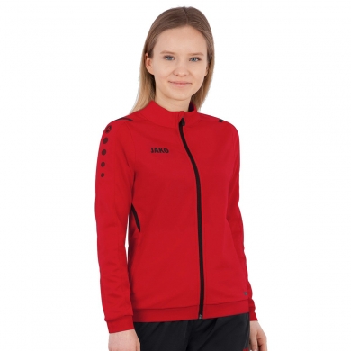 JAKO Polyesterjacke Challenge - Seitentaschen, moderner Look - rot Damen