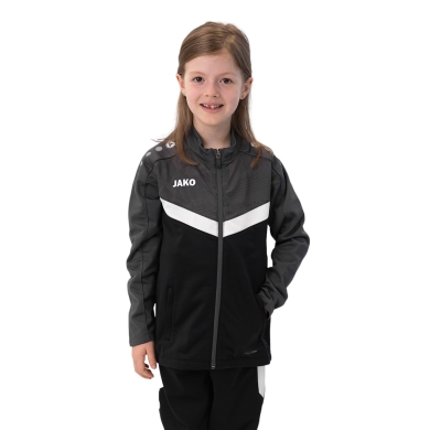 JAKO Polyesterjacke Iconic (100% rec. Polyester) schwarz/anthrazitgrau Kinder