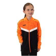 JAKO Polyesterjacke Iconic (100% rec. Polyester) schwarz/neonorange Kinder