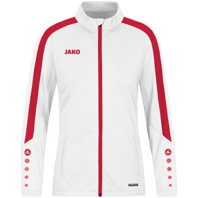 JAKO Polyesterjacke Power (100% rec. Polyester) weiss/rot Damen