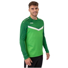 JAKO Sport-Langarmshirt Sweat Iconic (Polyester-Stretch-Fleece) grün/dunkelgrün Herren