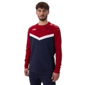 JAKO Sport-Langarmshirt Sweat Iconic (Polyester-Stretch-Fleece) marineblau/rot Herren