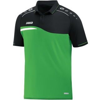 JAKO Sport-Polo Competition 2.0 (100% Polyester) grün/schwarz Kinder