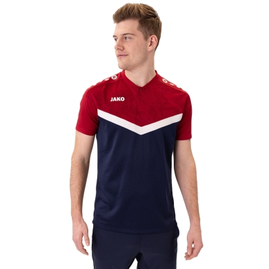 JAKO Sport-Polo Iconic (Polyester-Micro-Mesh) marineblau/rot Herren