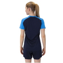 JAKO Sport-Shirt Iconic (Polyester-Micro-Mesh) marineblau/hellblau/gelb Damen