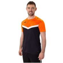 JAKO Sport-Tshirt Iconic (Polyester-Micro-Mesh) schwarz/neonorange Herren