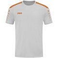 JAKO Sport-Tshirt Trikot Power (Polyester-Interlock, strapazierfähig) hellgrau/orange Kinder