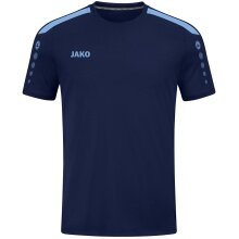 JAKO Sport-Tshirt Trikot Power (Polyester-Interlock, strapazierfähig) marineblau/skyblau Kinder