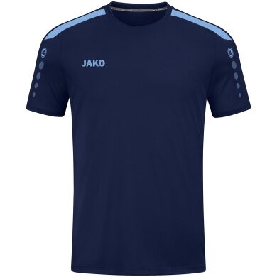 JAKO Sport-Tshirt Trikot Power (Polyester-Interlock, strapazierfähig) marineblau/skyblau Kinder