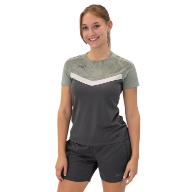 JAKO Sport-Shirt Iconic (Polyester-Micro-Mesh) anthrazitgrau/mintgrün Damen