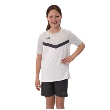 JAKO Sport-Tshirt Iconic (Polyester-Micro-Mesh) weiss/hellgrau/anthrazitgrau Kinder