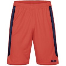 JAKO Sporthose Power (Polyester-Interlock, elastisch, schnelltrocknend) kurz orange/marineblau Kinder