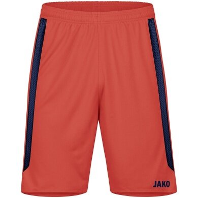 JAKO Sporthose Power (Polyester-Interlock, elastisch, schnelltrocknend) kurz orange/marineblau Kinder