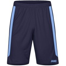 JAKO Sporthose Power (Polyester-Interlock, elastisch, schnelltrocknend) kurz marineblau/skyblau Kinder