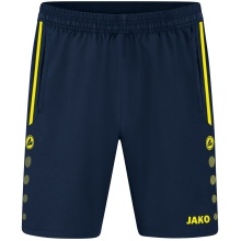 JAKO Sporthose Short Allround (Stretch-Micro-Twill) kurz marineblau/gelb Herren