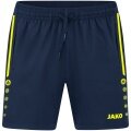 JAKO Sporthose Short Allround (Stretch-Micro-Twill) kurz marineblau/gelb Damen