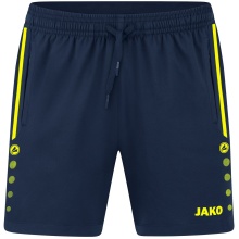 JAKO Sporthose Short Allround (Stretch-Micro-Twill) kurz marineblau/gelb Damen