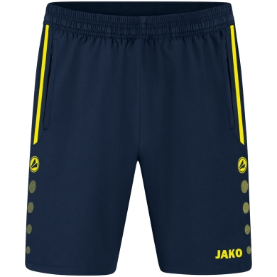 JAKO Sporthose Short Allround (Stretch-Micro-Twill) kurz marineblau/gelb Jungen