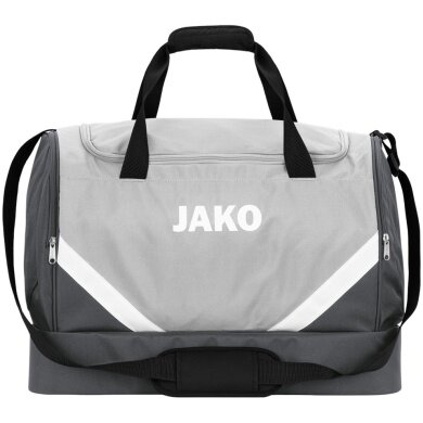 JAKO Sporttasche Iconic mit Bodenfach (Größe M - 60 Liter) hellgrau/anthrazitgrau - 55x27x41cm