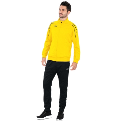 JAKO Trainingsanzug Polyester Classico (Jacke und Hose, 100% Polyester) gelb/schwarz Herren