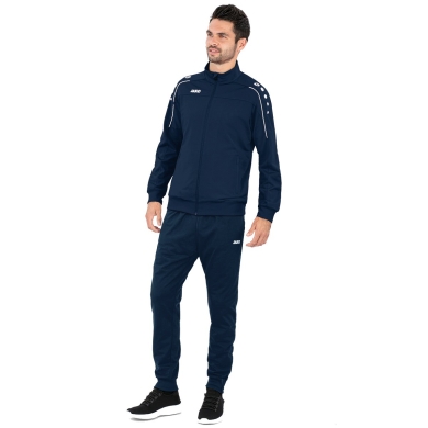 JAKO Trainingsanzug Polyester Classico (Jacke und Hose, 100% Polyester) marineblau Herren