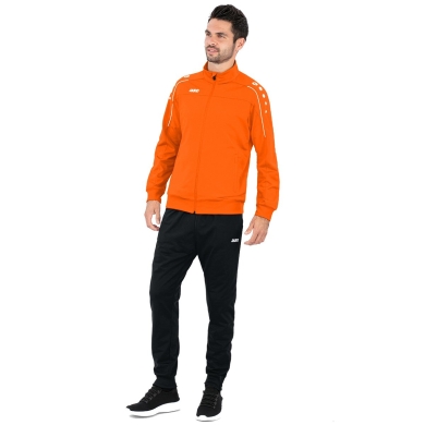 JAKO Trainingsanzug Polyester Classico (Jacke und Hose, 100% Polyester) orange/schwarz Herren