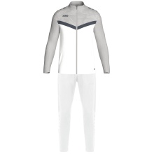 JAKO Trainingsanzug Polyester Iconic (Jacke und Hose, sportiver Schnitt) weiss/grau Herren