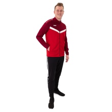 JAKO Trainingsanzug Polyester Iconic (Jacke und Hose, sportiver Schnitt) rot/weinrot Herren