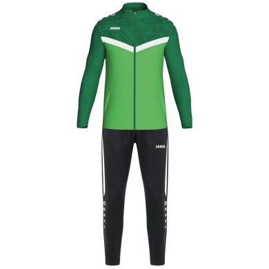 JAKO Trainingsanzug Polyester Iconic (Jacke und Hose, sportiver Schnitt) grün/dunkelgrün Herren