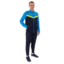 JAKO Trainingsanzug Polyester Iconic (Jacke und Hose, sportiver Schnitt) marineblau/hellblau/gelb Herren