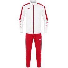 JAKO Trainingsanzug Polyester Power (Jacke und Hose) weiss/rot Herren