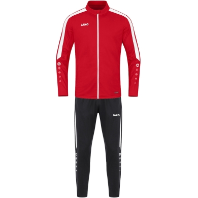 JAKO Trainingsanzug Polyester Power (Jacke und Hose) rot/schwarz Herren