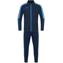 JAKO Trainingsanzug Polyester Power (Jacke und Hose) marineblau/skyblau Herren