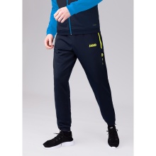 JAKO Trainingshose Allround (100% Polyester) lang marineblau/gelb Herren