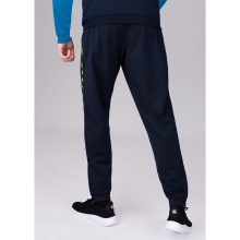 JAKO Trainingshose Allround (100% Polyester) lang marineblau/gelb Herren