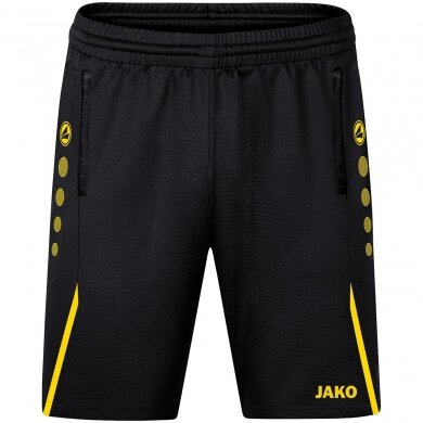 JAKO Trainingshose (Short) Challenge - Double-Stretch-Knit, Seitentaschen mit Reissverschluss - schwarz/gelb Jungen