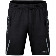 JAKO Trainingshose (Short) Challenge - Double-Stretch-Knit, Seitentaschen mit Reissverschluss - schwarz/grau Jungen