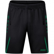 JAKO Trainingshose (Short) Challenge - Double-Stretch-Knit, Seitentaschen mit Reissverschluss - schwarz/grün Jungen