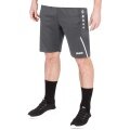 JAKO Trainingshose (Short) Challenge - Double-Stretch-Knit, Seitentaschen mit Reissverschluss - grau/weiss Herren