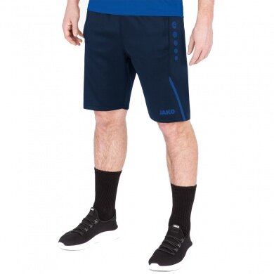 JAKO Trainingshose (Short) Challenge - Double-Stretch-Knit, Seitentaschen mit Reissverschluss - dunkelblau/royal Herren