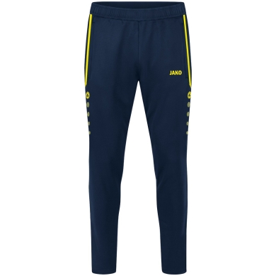 JAKO Trainingshose Pant Allround (Polyester-Terry, hoher Tragekomfort) lang marineblau/gelb Kinder