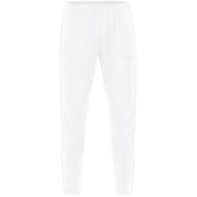 JAKO Trainingshose Power (Stretch-Knit-Polyester, Seitentaschen mit Reißverschluss) lang weiss Herren