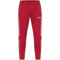 JAKO Trainingshose Power (Stretch-Knit-Polyester, Seitentaschen mit Reißverschluss) lang rot/weiss Kinder