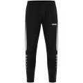 JAKO Trainingshose Power (Stretch-Knit-Polyester, Seitentaschen mit Reißverschluss) lang schwarz/weiss Kinder