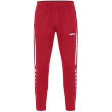 JAKO Trainingshose (Polyesterhose) Power (elastisch, Seitentaschen mit Reißverschluss) lang rot/weiss Kinder